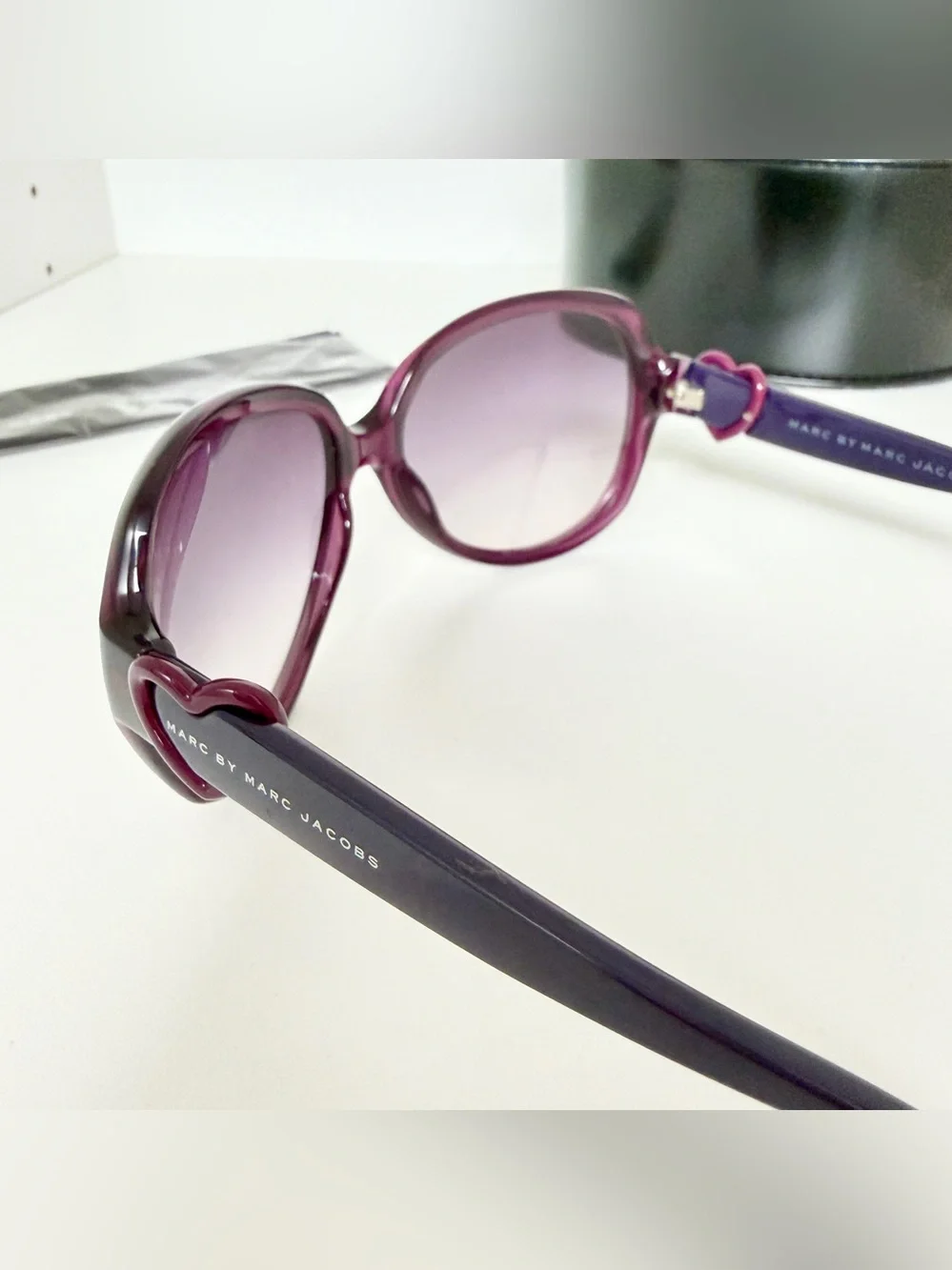 New Marc by Marc Jacobs 307/S Oversized Purple Gradient Sunglasses w/ Case